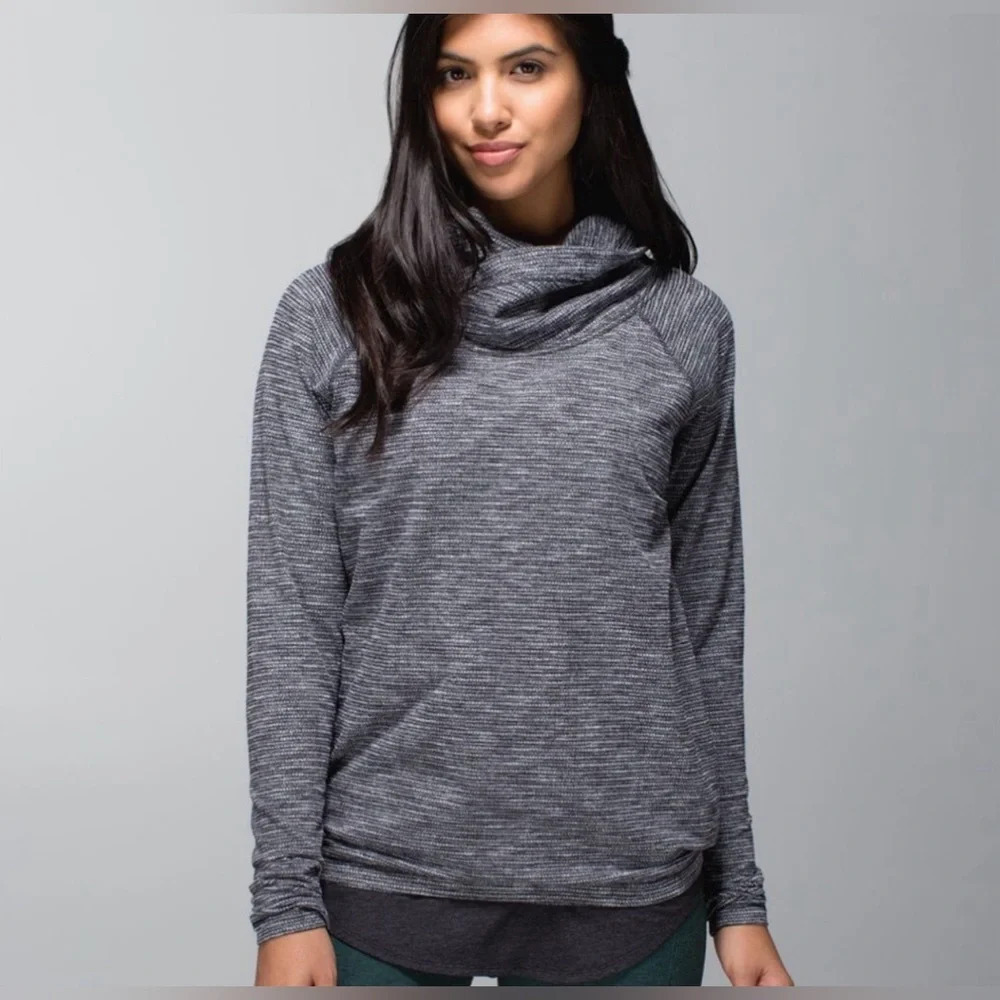 Lululemon Healthy Heart Pullover-Coco Pique Black Sz 6 - Picture 3 of 8
